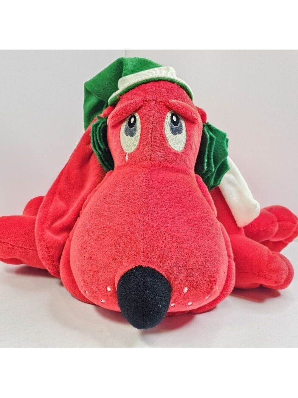 VTG 1986 Commonwealth POINSETTER Plush Red Puppy Dog Large Christmas Collector